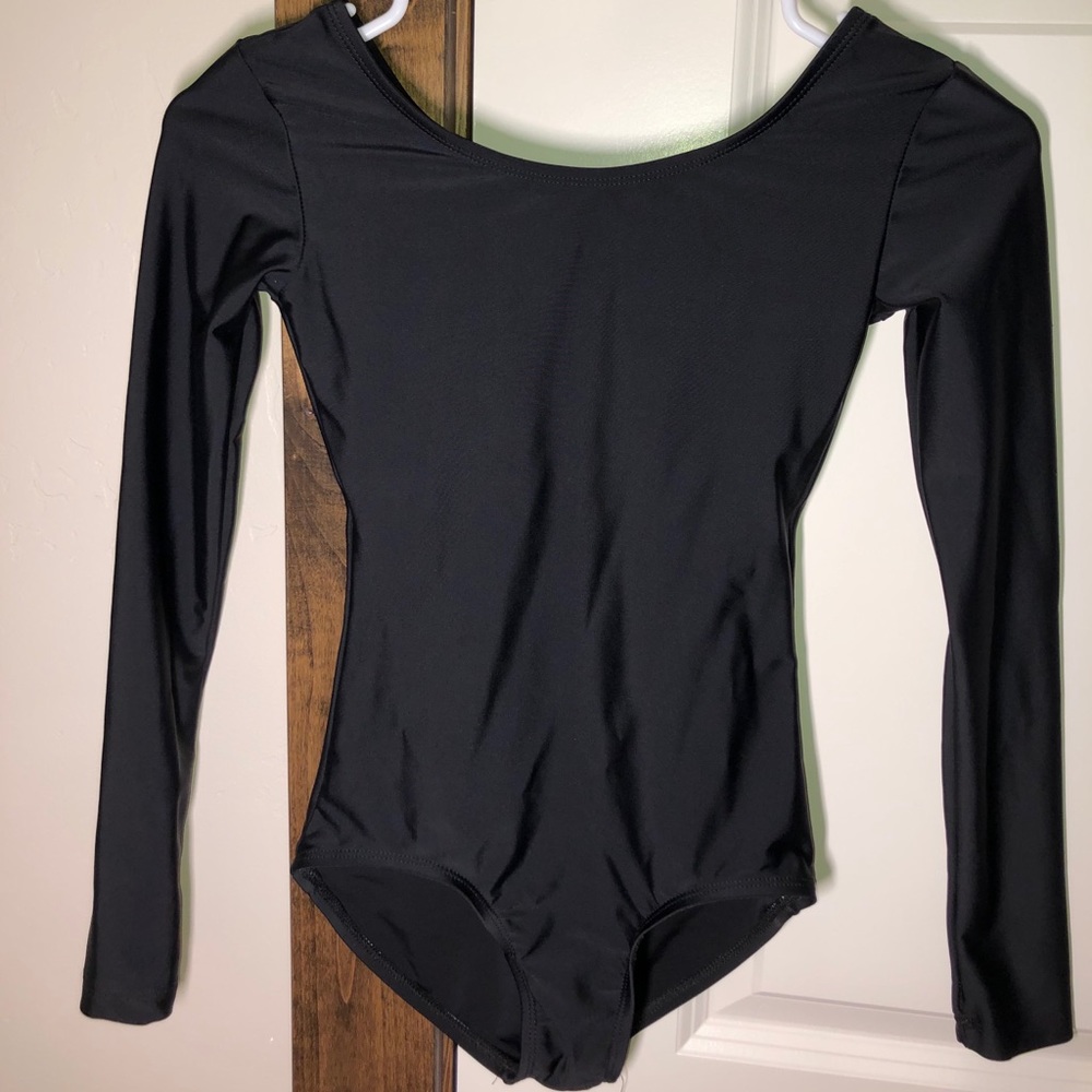 Women’s black leotard